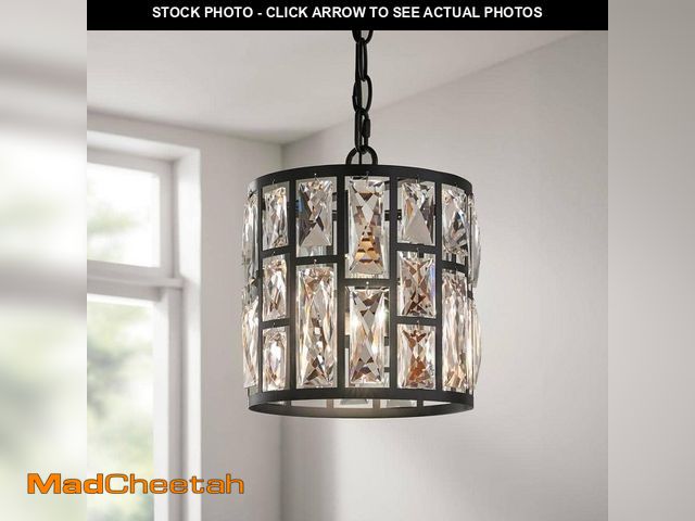 Lot 74-12692457 - Home Decorators Collection Kristella 1-Light Black Crystal Pendant Light - UNUSED