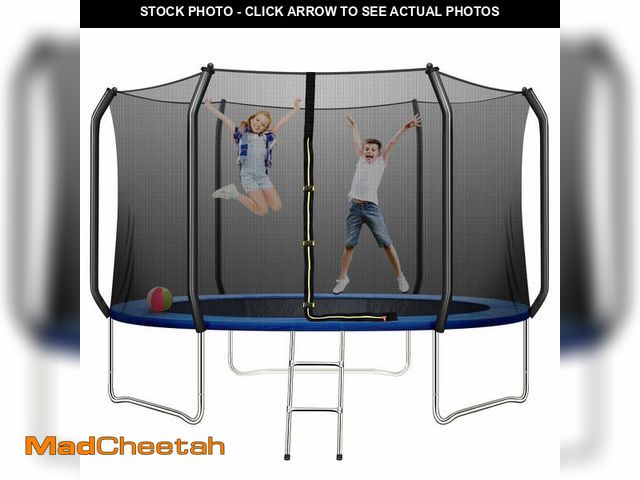 Lot 74-12550721 - TRIPLE TREE 10 FT Trampoline with Safe Enclosure Net, 660 lbs Capacity for 3 Kids, Outdoor Fitness T...