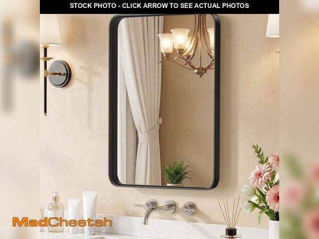 Lot 74-14259981 - CONCETTA Shatterproof Bathroom Wall Mirror â24" x 36" Vanity Mirror with Rectangular Metal Frame, ...