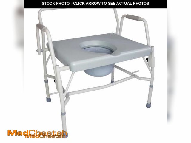 Lot 74-11882216 - (MISSING HARDWARE)DMI Drop Arm Portable Toilet Commode, Extra-Wide Seat, 500 Pound Weight Capacity, ...