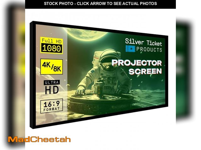Lot 74-12541603 - Silver Ticket Products STR Series 6 Piece White 1.1  120" Diagonal 16:9 Format Projection Screen, Al...