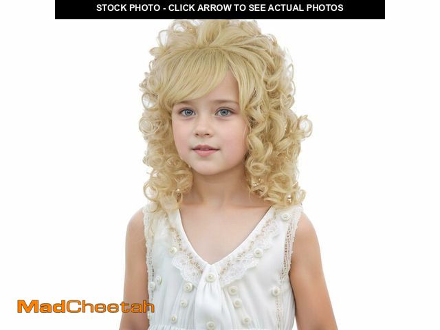 Lot 74-12971490 - DUDUWIG Kids Blonde Wig Girls Short Blonde Curly Wavy Wig with Bangs Cosplay Hair Wigs Include Cap -...