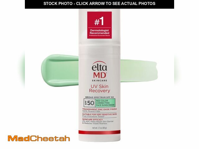 Lot 74-14208267 - EltaMD UV Skin Recovery Green Tint All Mineral, Redness Reduction, Sensitive Skin Face Sunscreen SPF...