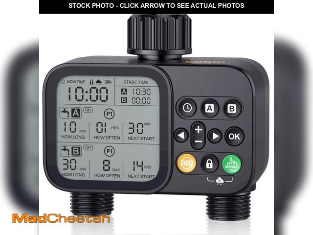 Lot 74-12443274 - TJJFMM Sprinkler Timer Water Gardens Ponds Kits, 2 Outlet 8 Programmable Water Timer with Rain Delay...