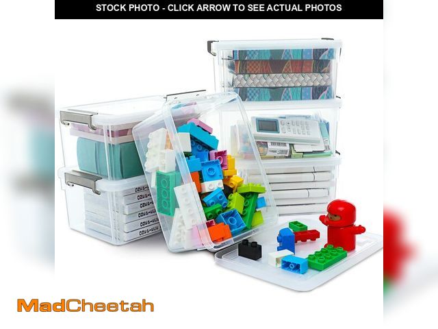 Lot 74-14056689 - Anywish Small Storage Bins with Lids 3.2 QT Plastic Storage Containers for Organizing Stackable Clea...
