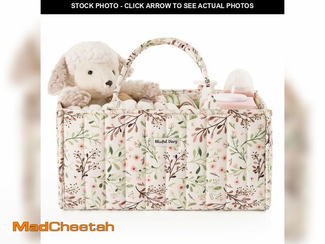 Lot 74-12710027 - Blissful Diary Floral Diaper Caddy Organizer, Stylish Nursery Storage Basket, Gift for Baby Shower, ...