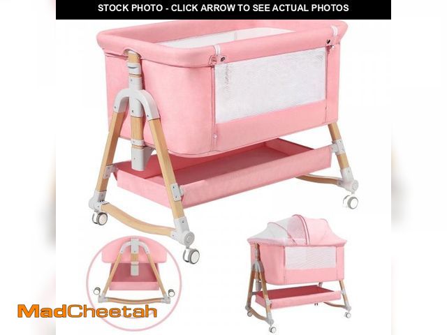 Lot 74-12491034 - HARPPA 3 in 1 Baby Bassinet Bedside Sleeper for Infant Girls Aged 0-5 Months, Pink - UNUSED