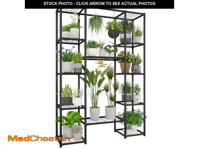 Lot 74-12764173 - Plant Stand Metal Outdoor Indoor Tall Large Plant Shelf Hanging Plant Stand Waterproof Black Plant R...