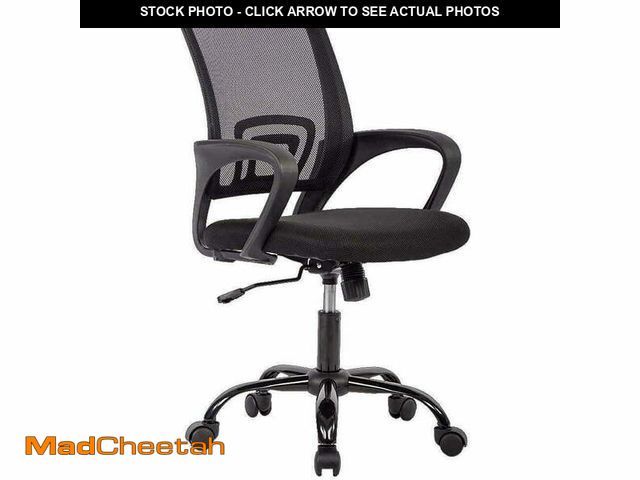 Lot 74-14289561 - BestOffice Ergonomic Home Office Chair, Adjustable Lumbar Support and Height, with Arms, Black - UNU...