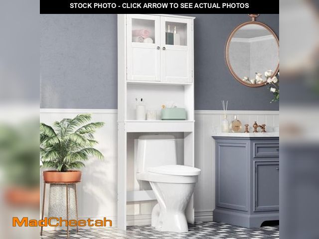 Lot 74-12155212 - Zimtown 67   Over the Toilet Bathroom Storage Cabinet  Space Saver with 2 Doors and 3 Adjustable She...