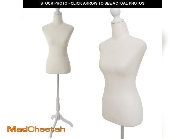 Lot 74-13803502 - Female Dress Form Mannequin Torso Body with Adjustable Tripod Stand Dress Jewelry Display (Beige) - ...