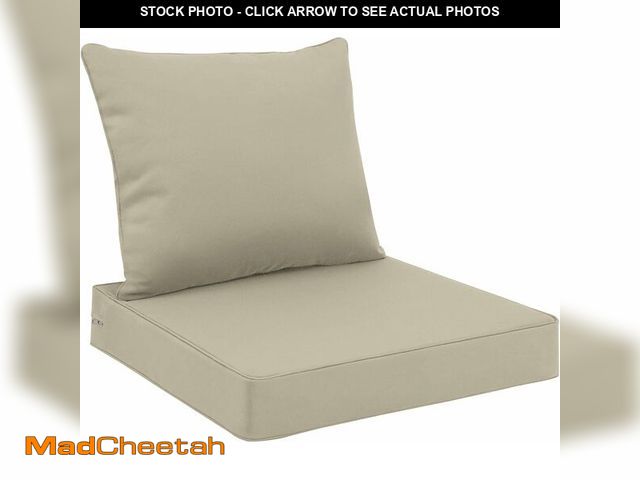 Lot 74-13624663 - Favoyard Outdoor Seat Cushion Set 22 x 24 Inch Waterproof &amp; Fade Resistant Patio Furniture Cushi...