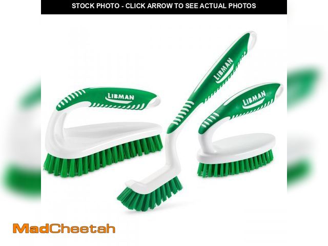 Lot 74-12309334 - Libman Scrub Brush Kit Ã¢â¬â Three Different Durable Brushes for Grout, Tile, Bathroom, Kitchen. ...
