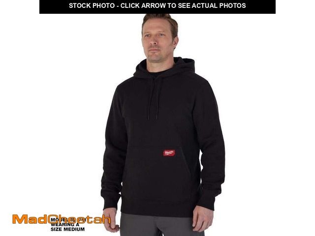 Lot 74-13129635 - Milwaukee Men's LARGE Black Midweight Cotton/Polyester Long-Sleeve Pullover Hoodie - USED