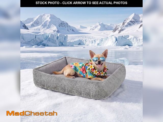 Lot 74-14424956 - Cooling Dog Bed for Small Medium Dogs - Reversible Design (IceÃ¢â¬âSilk Cooling Layer | Sherpa Fl...
