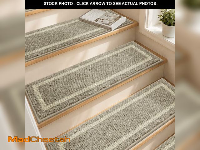 Lot 74-14332762 - COSY HOMEER Soft Stair Treads Non-Slip Carpet Mat 28inX9in Indoor Stair Runners for Wooden Steps,Sta...