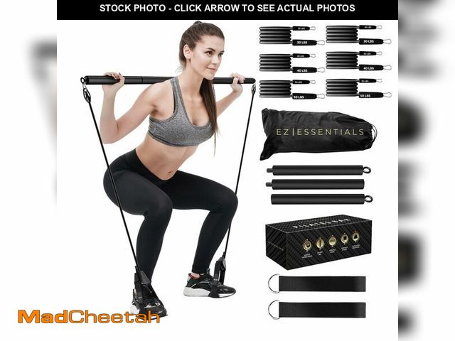 Lot 74-14384063 - Pilates Bar Kit with Resistance Bands for Women &amp; Men(30,40,50 Lbs), Pilate Bar with Non-Slip Fo...