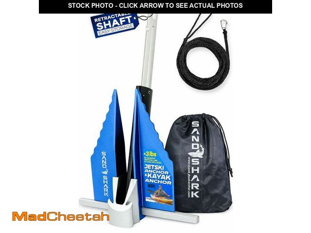 Lot 74-14052519 - SandShark Premium Fluke Anchor-Retractable Shaft Easy Storage-Aluminum Pontoon Boat Anchor, Jet Ski ...
