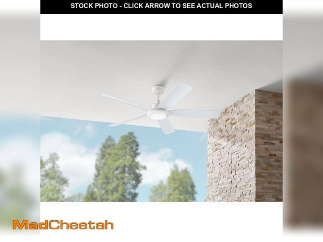 Lot 74-12804204 - Hampton Bay Amaia 56 in. Indoor/Outdoor Coastal Grade DC Motor Matte White Ceiling Fan with Adjustab...