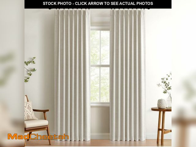 Lot 74-13564946 - 100% Blackout Shield Polyester Pinch Pleated Curtains Blackout, Pleated Drapes with Hooks 96 Inch Lo...