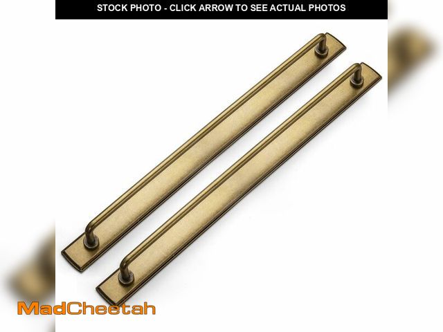 Lot 74-13543549 - Goo-Ki 2 Pack 12 5/8'' Center to Center Antique Brass Cabinet Bar Pulls with Backplate Vintage Drawe...