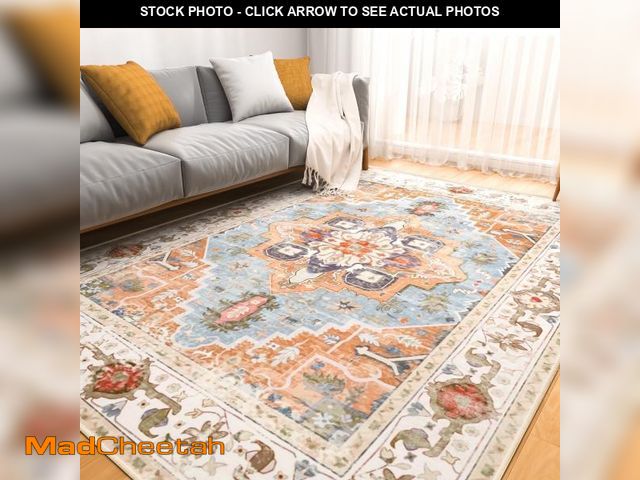Lot 74-12486344 - Cshidworld 8x10 Washable Area Rug - Large Soft Rugs for Living Room Vintage Beige Rug, Vintage Rug F...