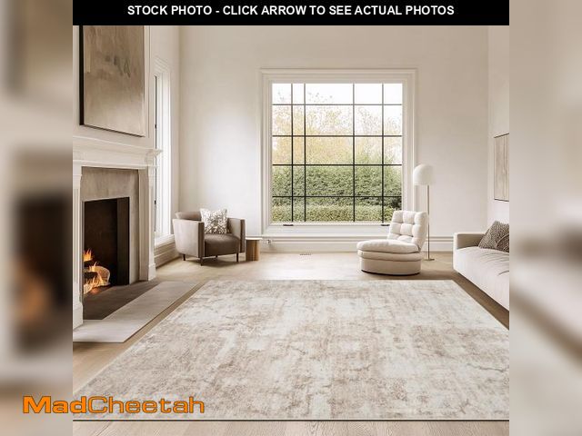 Lot 74-12540374 - Area Rug 8x10 Washable Living Room Rugs: Large Abstract Soft Non Slip Area Rugs, Indoor Floor Non-Sh...