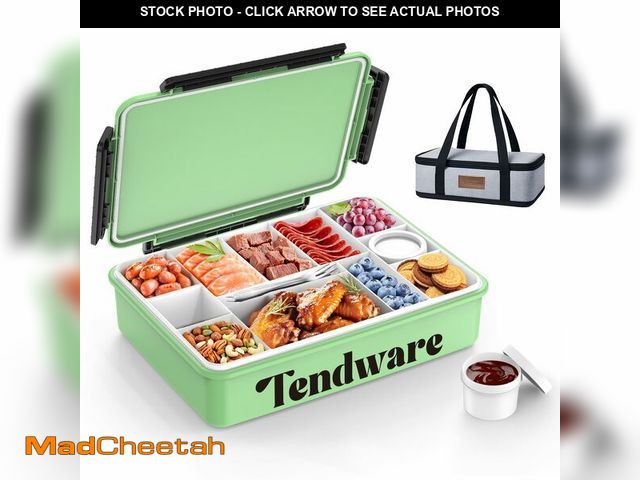 Lot 74-12608625 - Upgraded Chilled Portable Snack Box with Reusable Ice Pack | Bonus Insulated Bag | 2 Removable Dip C...