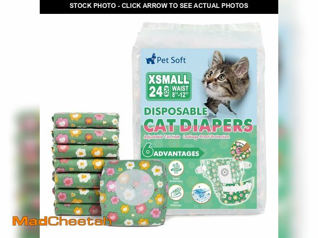 Lot 74-13964280 - Pet Soft Disposable Cat Diapers - Diaper for Female &amp; Male Cats, Puppy Doggie Diapers for Female...