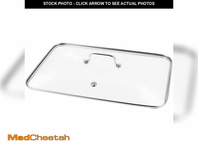 Lot 74-13991373 - Griddle Glass Lid for Vayepro 17-inch flat griddle, Clear Pot Cover Accessories, Glass Basting, Keep...