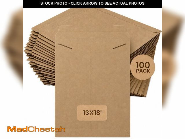 Lot 74-14305435 - BOX USA Rigid Mailers 13" x 18" (100-Pack) - Cardboard Mailer Envelopes for Posters, Photos, Present...
