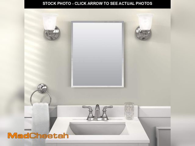 Lot 74-13047693 - Glacier Bay 16 in. W x 20 in. H Rectangular Recessed or Surface Mount Frameless Beveled Mirror Medic...