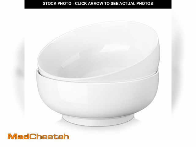 Lot 74-14269809 - MALACASA Serving Bowls, 114 OZ(10") Extra Large Salad Bowls Set of 2, Porcelain White Serving Bowls ...