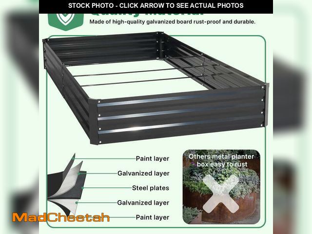 Lot 74-12782714 - AMOBRO 8x4x1ft Outdoor Metal Raised Garden Bed Planter Box for Vegetables, Flowers,Black - UNUSED