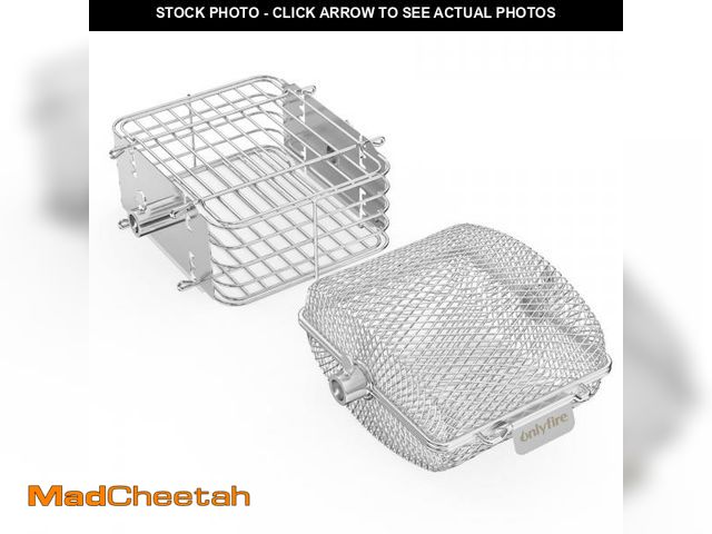 Lot 74-12311144 - onlyfire Stainless Steel Rotisserie Basket Set, BBQ Grilling Basket for Most Charcoal and Gas Grills...