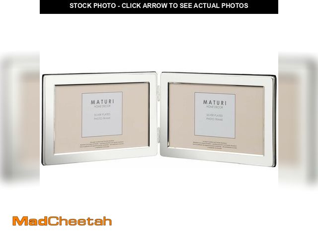 Lot 74-14478343 - Maturi Silver Plated Double Photo Frame - Flat Edge Landscape, 4 x 6-inch (10 x 15cm) - UNUSED