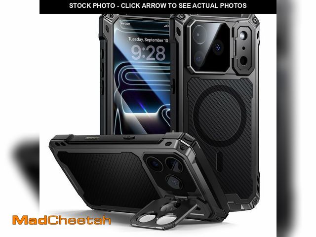 Lot 74-14269319 - Lanhiem for iPhone 17 Pro Metal Case with Kickstand, Compatible with MagSafe, Built in Tempered Glas...