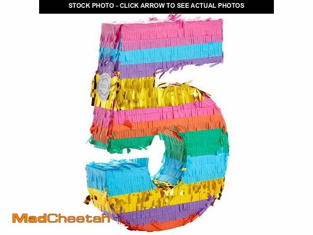 Lot 74-12498437 - BLUE PANDA Rainbow Number 5 Pinata for Rainbow 5th Birthday Party Decorations, Fiesta Celebrations (...