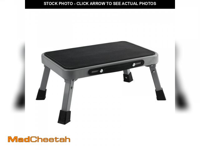 Lot 74-12052796 - TreeLen 1-Step 330lbs Capacity Folding Metal Step Stool, Portable Step Ladder, Non-Slip, Sturdy - US...