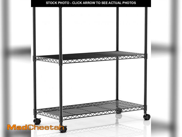 Lot 74-12137247 - Simple Deluxe 3-Tier Storage Shelves, 750 Lbs Loading Capacity, 24.02" W x 13.78" D x 29.92" H Shelv...
