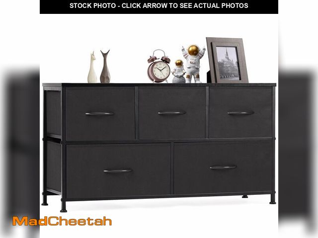 Lot 74-13788413 - OLIXIS Dresser for Bedroom with 5 Drawers, Wide Chest of Drawers, Fabric Bedroom Dresser with Drawer...