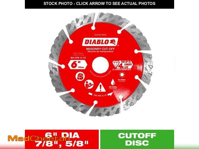 Lot 74-12557856 - DIABLO 6 in. Diamond Segmented Turbo Cut-Off Discs for Masonry - UNUSED