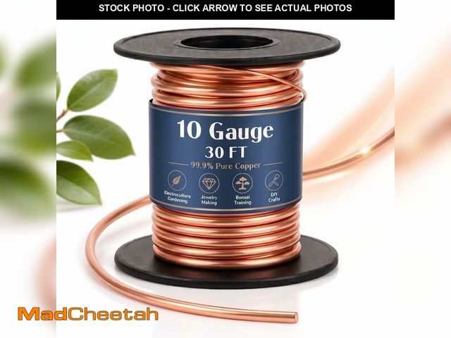 Lot 74-14214257 - Therwen 30ft 10 Gauge Copper Wire for Gardening, Electroculture, Bonsai, Jewelry Making Beading DIY ...