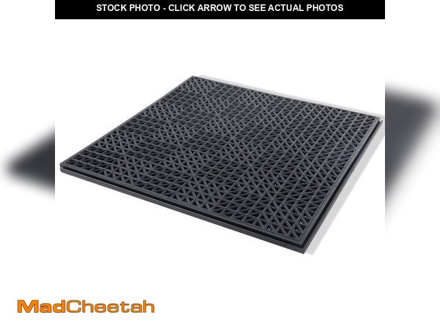 Lot 74-12553588 - Technoflex Techno LOK 2.5 ft. W x 2.5 ft. L . Black Commercial Grade PVC Self Drainage Garage Floori...