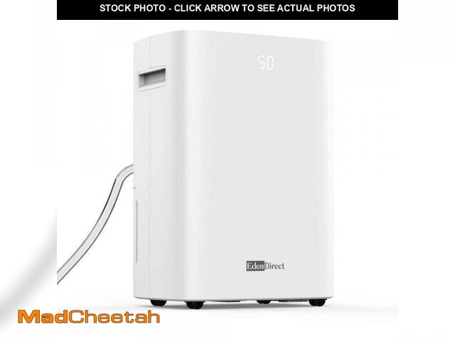 Lot 74-12280548 - Edendirect 100 pt. 5500 sq. ft. Dehumidifier for Basement in White, w/6.5L Tank, Drain Hose for Gara...