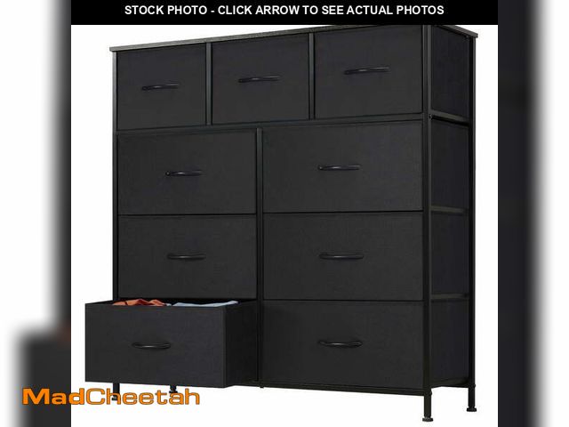 Lot 74-12678575 - EDX 9 Drawer Dresser, Wide Chest of Drawers Nightstand Storage Tower Storage Fabric Dresser with Woo...