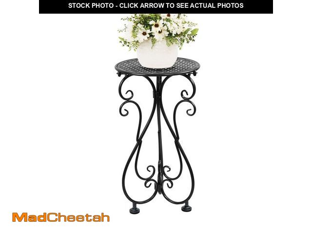 Lot 74-13952664 - NAKUPE Plant Stand Indoor &amp; Outdoor Flower Pot Stand 17" Tall Metal Plant Table,Single Planter H...