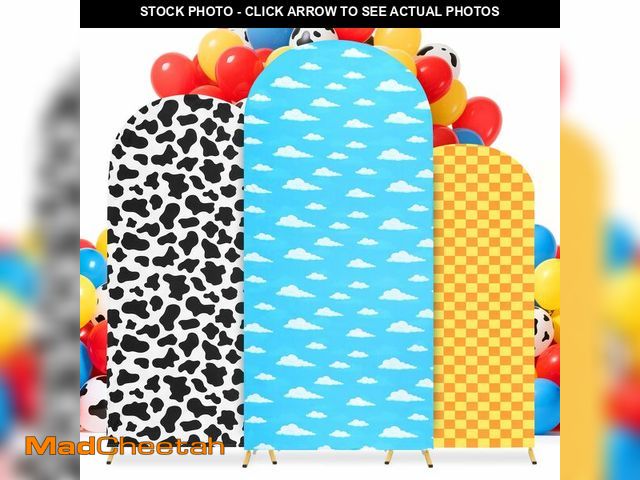 Lot 74-12709857 - Bensbl 3 Pcs Arch Backdrop Cover Cartoon Story Theme Backdrop Decorations for Birthday Party Wedding...