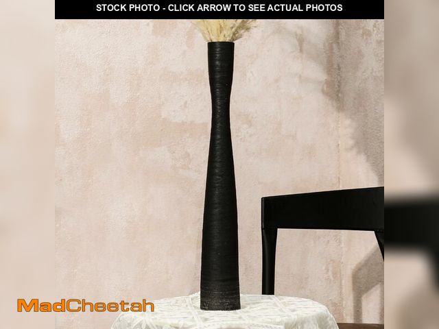 Lot 74-13564192 - Nuogo 20'' Black Tall Floor Vases Ceramic Skinny Long Vase for Pampas Grass Modern Minimalist Tall F...