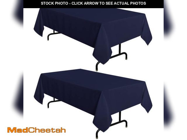 Lot 74-12120538 - sancua 2 Pack Navy Tablecloth 54 x 78 Inch, Rectangle 4 Feet Table Cloth - Stain and Wrinkle Resista...